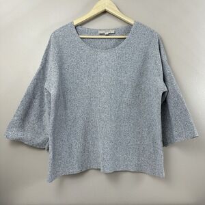 Women's Ann Taylor Loft Size XL Extra Large 3/4 Sleeve Shirt Blouse Black White